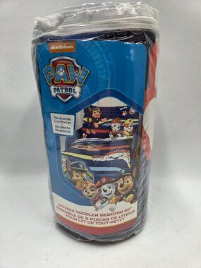 Paw Patrol Toddler 3 Piece Bedding Reversible Comforter Fitted Sheet Pillow Case